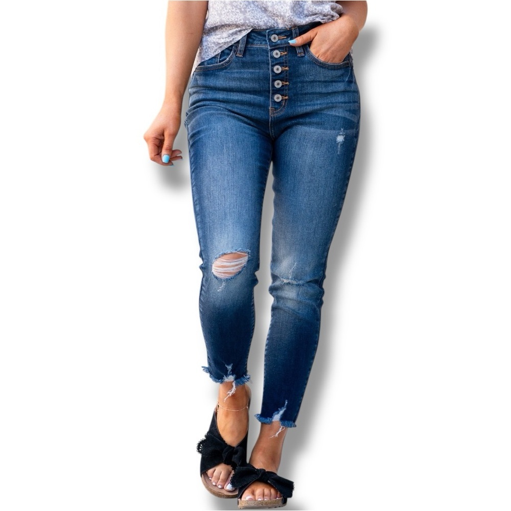 Kancan Jeans Size 5/26 Karlianne High Rise Button Fly Skinny
